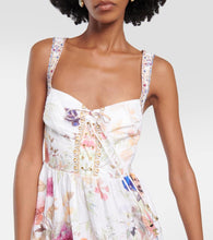 Camilla Bustier floral linen maxi dress