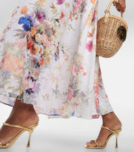 Camilla Bustier floral linen maxi dress