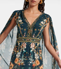 Camilla Crystal-embellished caped silk crêpe gown