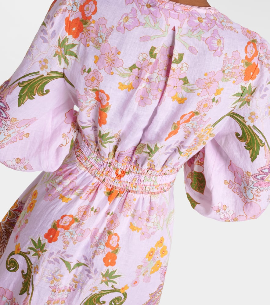 Camilla Embellished floral linen maxi dress