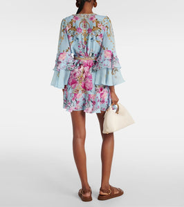 Camilla Embellished floral silk crêpe wrap dress