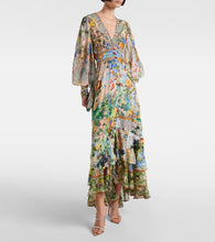 Camilla Embellished printed silk maxi dress