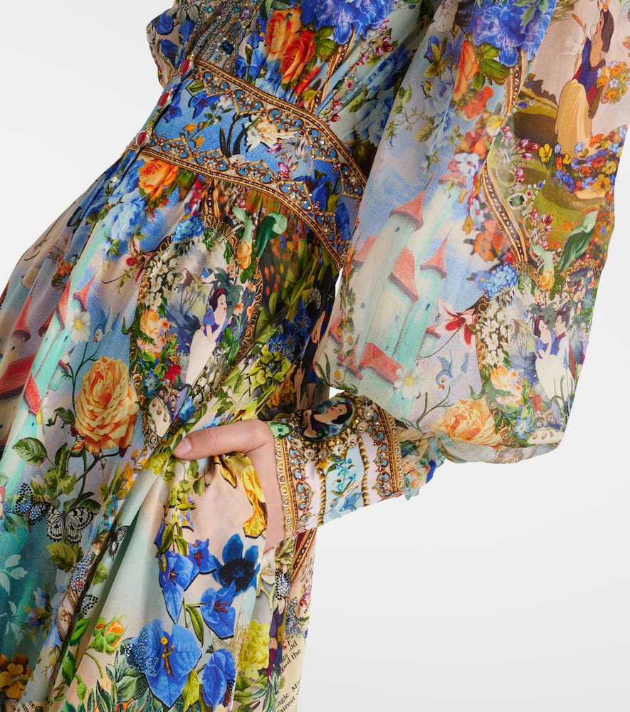 Camilla Embellished printed silk maxi dress