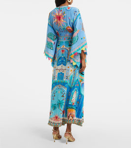 Camilla Embellished printed silk midi dress