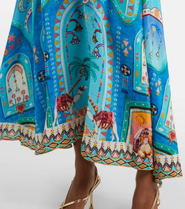 Camilla Embellished printed silk midi dress