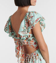 Camilla Floral tiered linen maxi dress