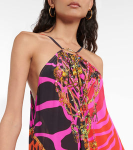 Camilla Giraffe-print silk maxi dress