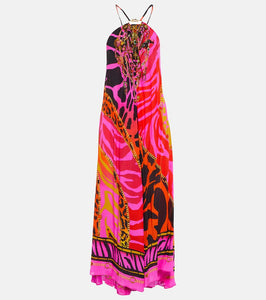 Camilla Giraffe-print silk maxi dress