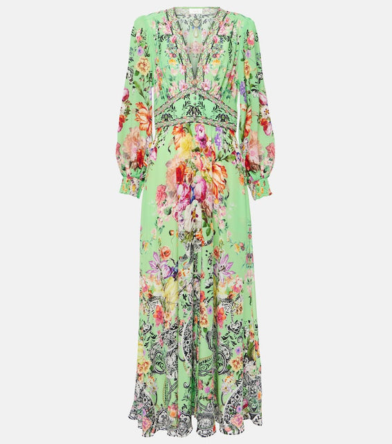 Camilla Porcelain Dream silk maxi dress