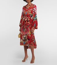 Camilla Printed embellished silk midi dress