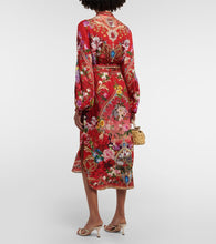 Camilla Printed embellished silk midi dress