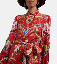 Camilla Printed embellished silk midi dress