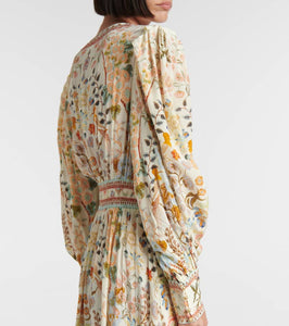 Camilla Printed tiered silk maxi dress
