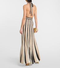Camilla Striped halterneck knit maxi dress
