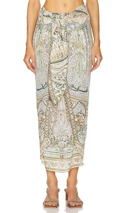 Camilla Tie Front Skirt in Sage - Jupe Camilla nouée sur le devant en sauge - Camilla 鼠尾草色前系带半身裙 - Camilla-Schnürrock vorne in Salbei - Camilla 타이 프론트 스커트 - Gonna Camilla con cravatta sul davanti color salvia