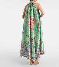 Camilla Trapeze floral taffeta maxi dress