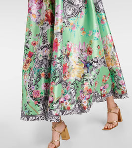 Camilla Trapeze floral taffeta maxi dress