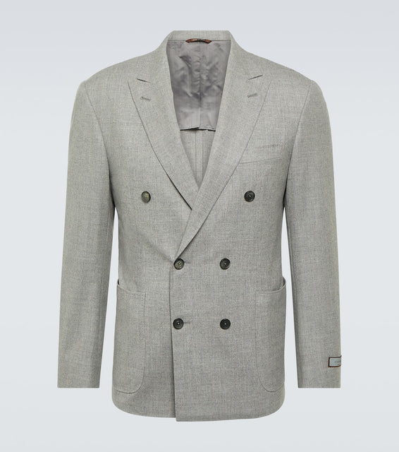 Canali Double-breasted cashmere-blend blazer