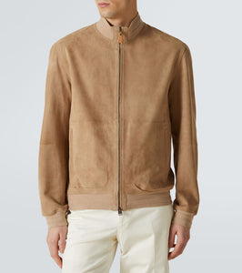 Canali Leather bomber jacket