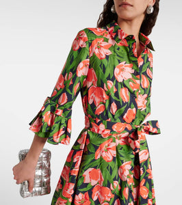 Carolina Herrera Bow-detail cotton-blend shirt dress
