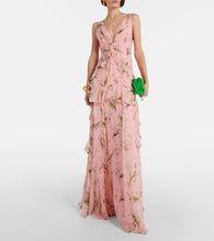 Carolina Herrera Caped floral silk gown