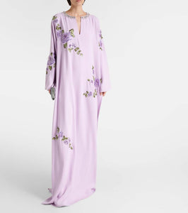 Carolina Herrera Embellished floral kaftan