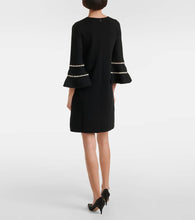 Carolina Herrera Embellished wool-blend minidress