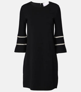 Carolina Herrera Embellished wool-blend minidress