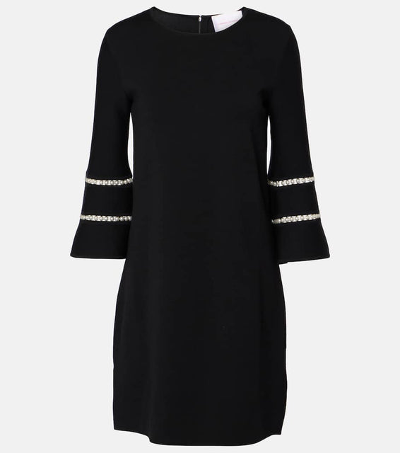 Carolina Herrera Embellished wool-blend minidress