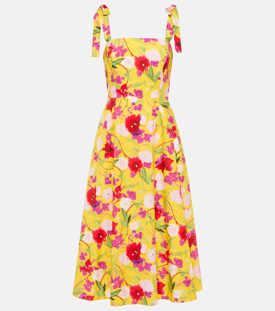 Carolina Herrera Floral cotton midi dress. Carolina Herrera 花卉图案棉质中长连衣裙