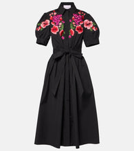 Carolina Herrera Floral embroidered cotton-blend shirt dress