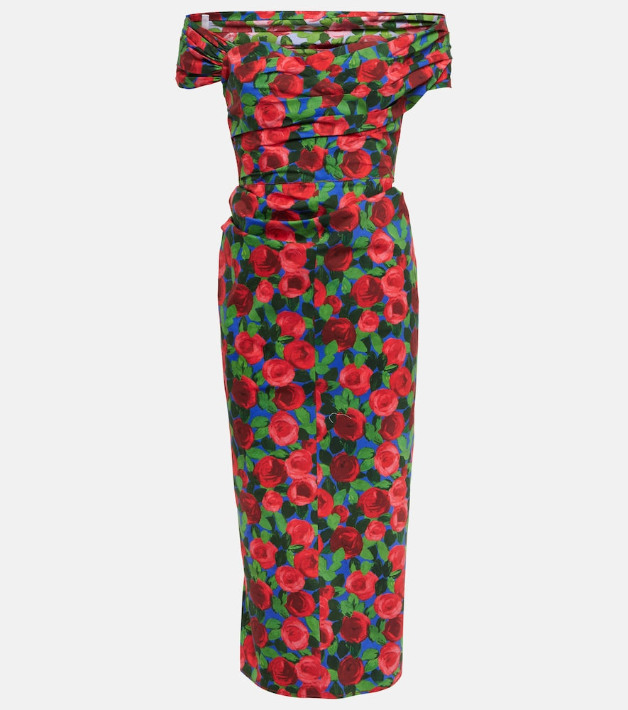 Carolina Herrera Floral off-shoulder midi dress. Carolina Herrera 花卉露肩中长连衣裙