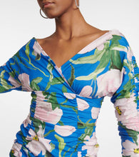 Carolina Herrera Floral ruched cotton-blend midi dress