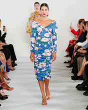 Carolina Herrera Floral ruched cotton-blend midi dress