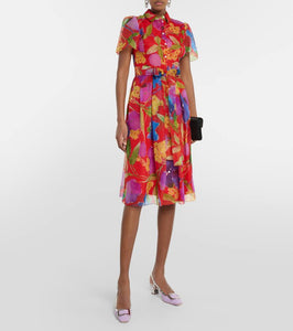 Carolina Herrera Floral silk midi dress
