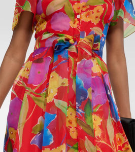 Carolina Herrera Floral silk midi dress