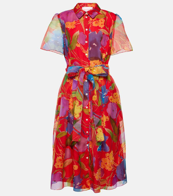 Carolina Herrera Floral silk midi dress