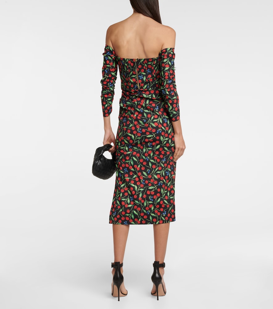 Carolina Herrera Off-shoulder cotton-blend midi dress