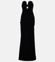 Carolina Herrera Ruched velvet bustier gown