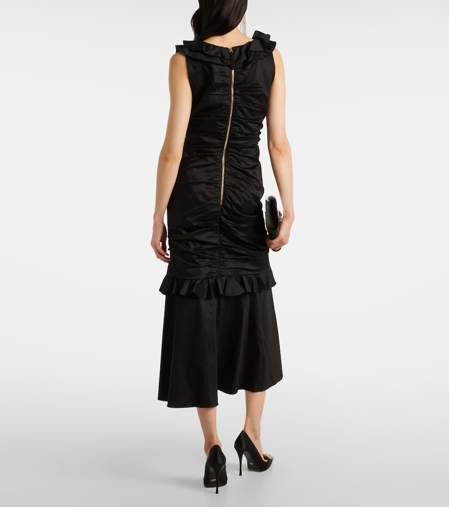 Carolina Herrera Ruffled cotton-blend midi dress