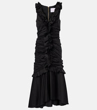 Carolina Herrera Ruffled cotton-blend midi dress. Carolina Herrera 荷叶边棉混纺中长连衣裙