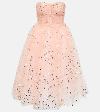 Carolina Herrera Sequined strapless tulle midi dress