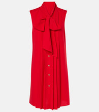 Carolina Herrera Tie-neck pleated minidress. Carolina Herrera 系领褶皱迷你连衣裙
