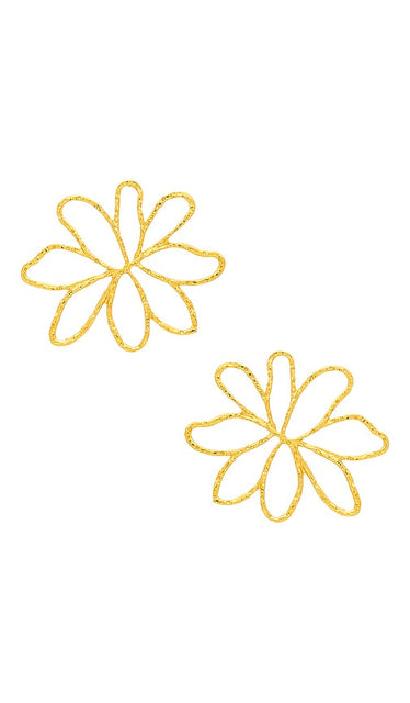 Casa Clara La Fleur Grande Earring in Metallic Gold