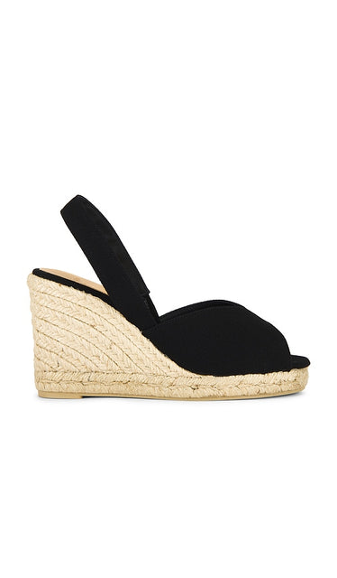 Castaner Brisa Espadrille in Black | Canvas Negro Heeled Espadrilles for Women
