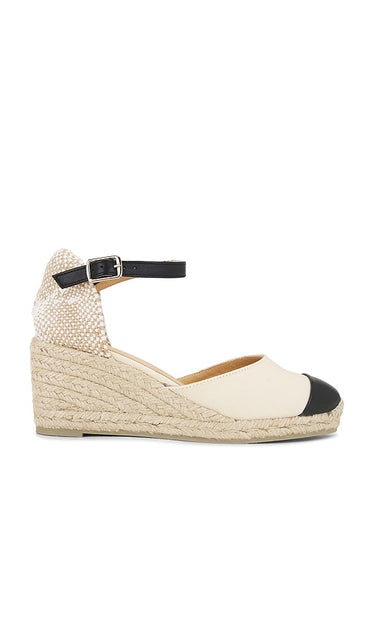 Castaner Coralin Wedge in Cream | Crudo Closed Toe Wedges for Women