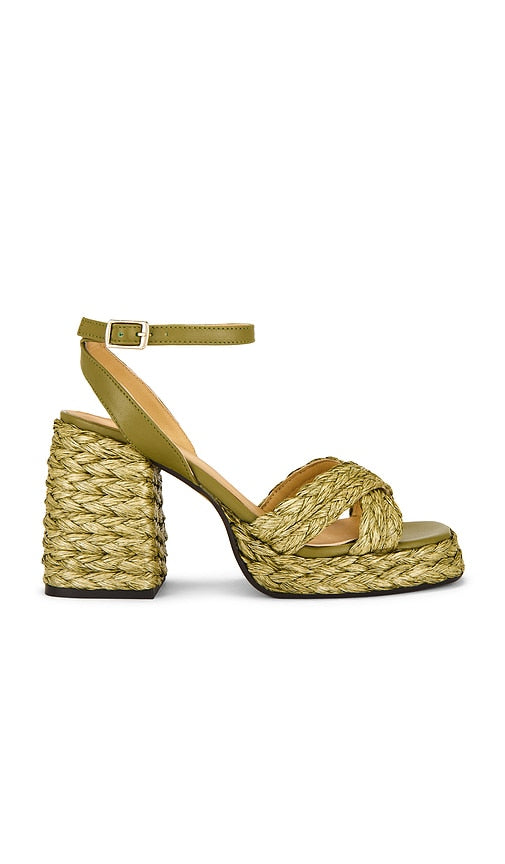 Castaner Valerie Sandal in Olive | Olive Heeled Sandals for Women