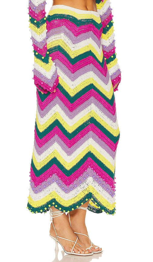CeliaB Balearic Midi Skirt in Pink