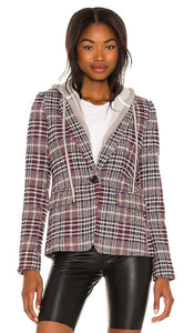 Central Park West Coco Plaid Blazer in Red