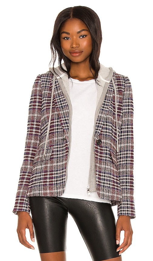 Central Park West Coco Plaid Blazer in Red - Central Park West - Blazer à carreaux Coco - Rouge - Central Park West 红色 Coco 格纹西装外套 - Central Park West Coco Karierter Blazer in Rot - Central Park West 코코 플레이드 블레이저 레드 색상 - Blazer scozzese Central Park West Coco in rosso